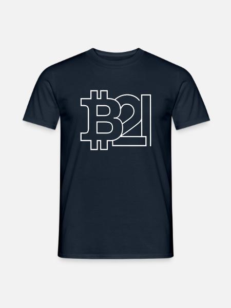 Bitcoin Silhouette Taschenformat - Männer T-Shirt - Navy