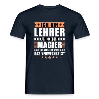 Ich bin Lehrer und kein Magier - Männer T-Shirt - Navy - Vorne - AI Model Male 178 light (178cm)