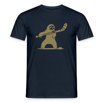 Faultier Eishockey Silhouette - Männer T-Shirt - Navy - Vorne - AI Model Male 178 light (178cm)