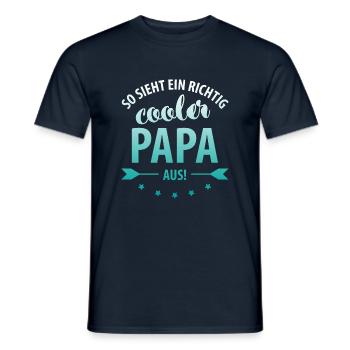 So sieht ein richtig cooler Papa aus Geschenk Papa - Männer T-Shirt - Navy - Vorne - AI Model Male 178 light (178cm)