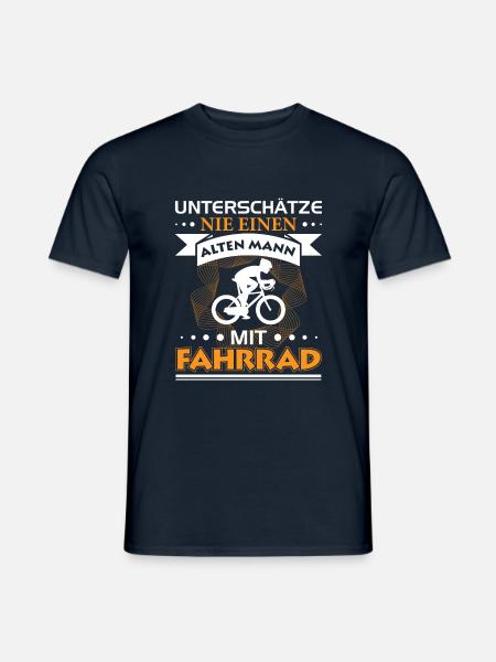Unterschätze Niemals Einen Alten Mann...Fahrrad - Männer T-Shirt - Navy