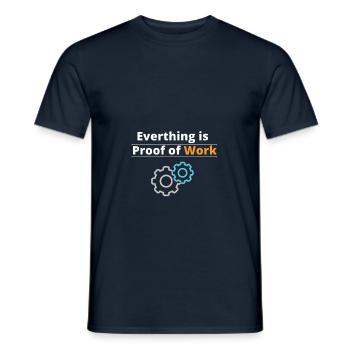 Everthing is proof of work #Bitcoin - Men's T-Shirt - navy - Front - AI Model Male 178 light (178cm)