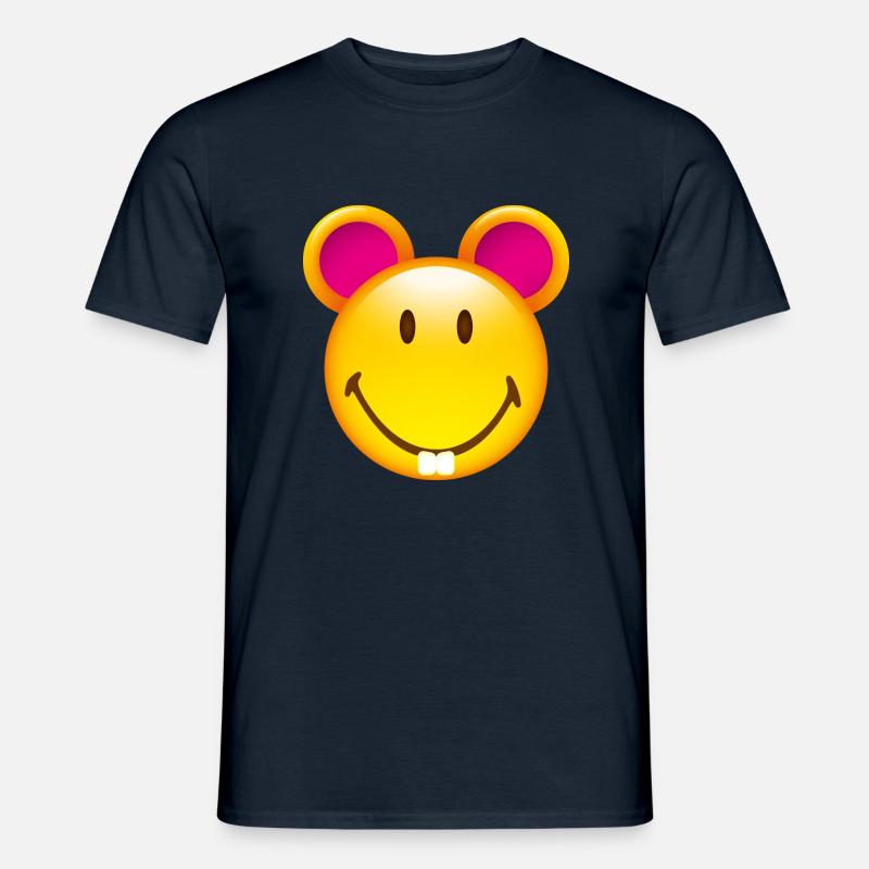 Smiley Mouse - Mænd T-shirt - marineblå