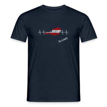 Austria Österreich Herzschlag heartbeat austria - Männer T-Shirt - Navy - Vorne - AI Model Male 178 light (178cm)