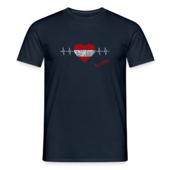 Austria Österreich Herzschlag heartbeat austria - Männer T-Shirt - Navy - Vorne - AI Model Male 178 light (178cm)
