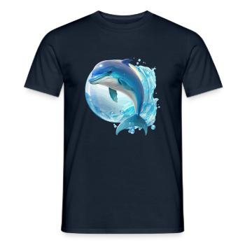 Le dauphin - T-shirt homme - marine - Devant - AI Model Male 178 light (178cm)
