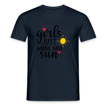 Les filles veulent juste avoir le soleil - T-shirt homme - marine - Devant - AI Model Male 178 light (178cm)