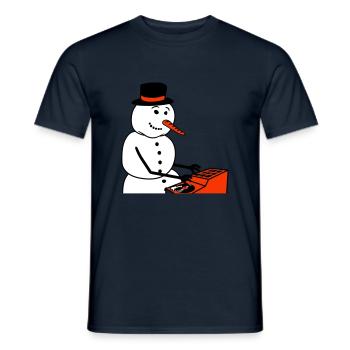 Winter DJ Snowman Mixer Mixer Music Party - Men's T-Shirt - navy - Front - AI Model Male 178 light (178cm)