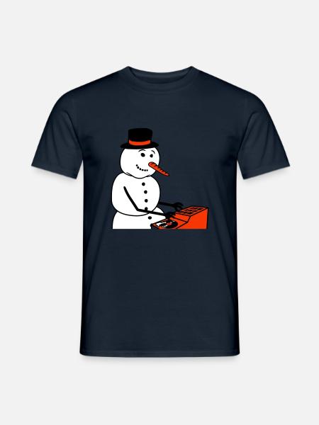 Winter DJ Schneemann Mixer Mischpult Musik Party - Männer T-Shirt - Navy