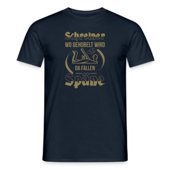 Schreiner Herren TShirt Wo gehobelt wird - Männer T-Shirt - Navy - Vorne - AI Model Male 178 light (178cm)