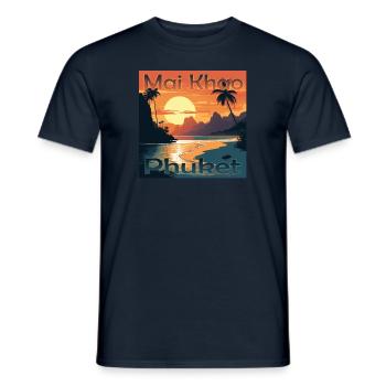 Vacances d’été à Mai Khao Beach, Phuket - T-shirt homme - marine - Devant - AI Model Male 178 light (178cm)
