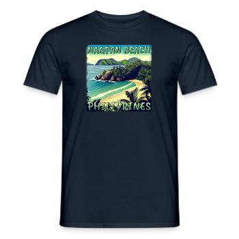 Summer Holidays Nagpan Beach: Grunge Sunshine - Men's T-Shirt - navy - Front - AI Model Male 178 light (178cm)