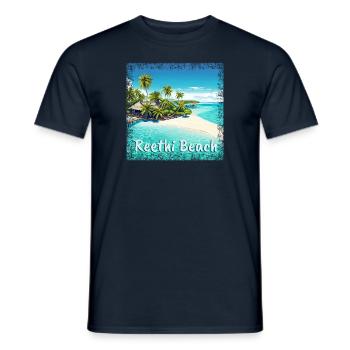 Summer vibes in the Maldives: Reethi Beach in the Gru - Men's T-Shirt - navy - Front - AI Model Male 178 light (178cm)