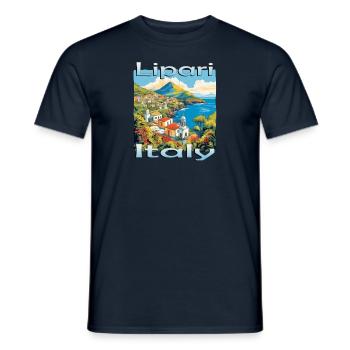 Italy Lipari Sizilien Inspirierendes Design - Männer T-Shirt - Navy - Vorne - AI Model Male 178 light (178cm)