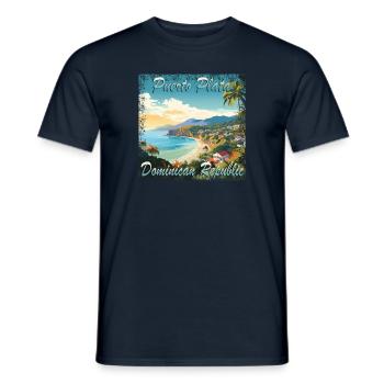 Sommerflair in Puerto Plata: Grunge-Charme der - Männer T-Shirt - Navy - Vorne - AI Model Male 178 light (178cm)