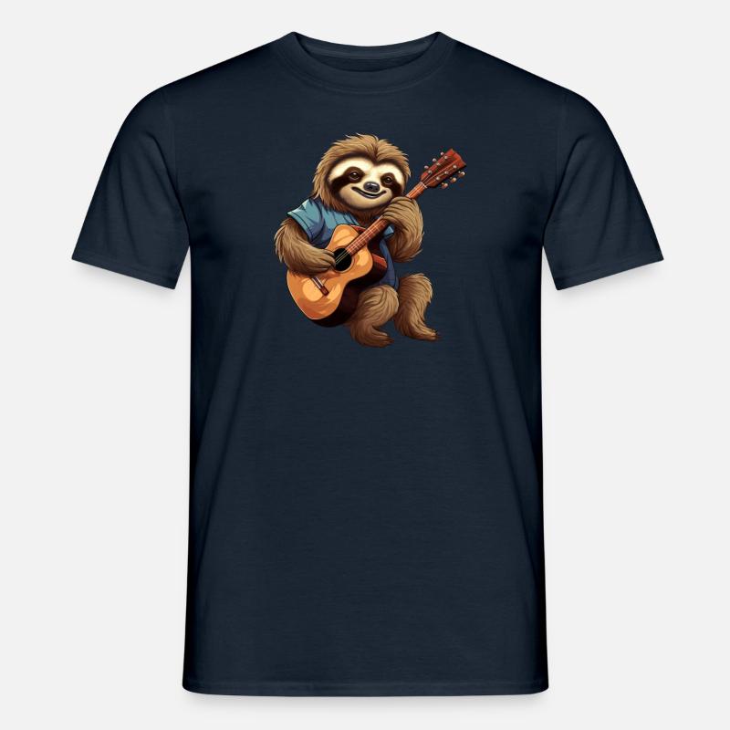 Faultier-Gitarrist - Männer T-Shirt - Navy