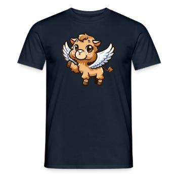 Engels-Kamel: Himmlischer Comic-Stil - Männer T-Shirt - Navy - Vorne - AI Model Male 178 light (178cm)