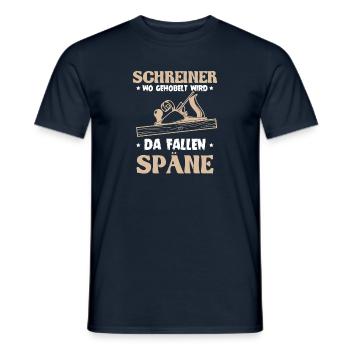 Schreiner wo gehobelt wird da Fallen Späne - Männer T-Shirt - Navy - Vorne - AI Model Male 178 light (178cm)