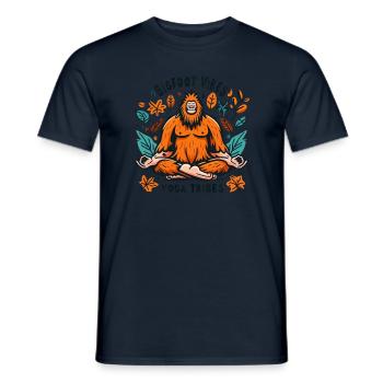 Yoga Bigfoot: bigfoot vibes yoga tribes - Men's T-Shirt - navy - Front - AI Model Male 178 light (178cm)
