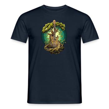Tree Guitar Fusion Guitarist - Men's T-Shirt - navy - Front - AI Model Male 178 light (178cm)