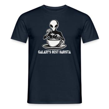 Le meilleur barista de Galaxie : l’extraterrestre du café - T-shirt homme - marine - Devant - AI Model Male 178 light (178cm)