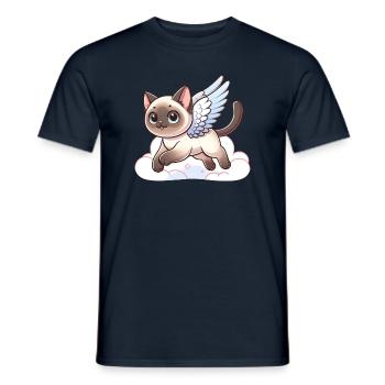 Siamkatze Engel Himmlische Flügel - Männer T-Shirt - Navy - Vorne - AI Model Male 178 light (178cm)