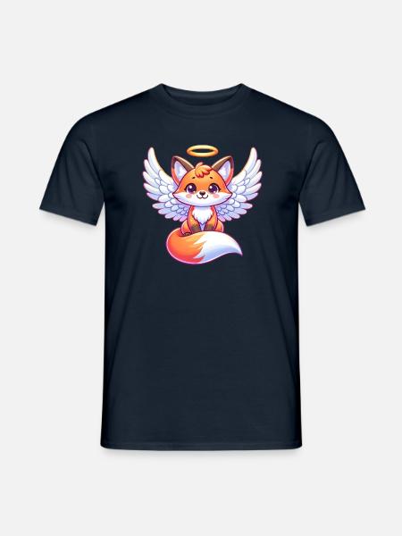 Rotfuchs Engel Heiligenschein Flügel - Männer T-Shirt - Navy