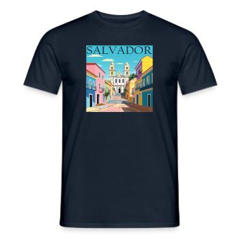 Salvador, Brazil, Colonial Architecture, AfroCulture - Men's T-Shirt - navy - Front - AI Model Male 178 light (178cm)