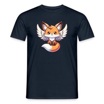 Ange renard roux céleste avec des ailes mystiques - T-shirt homme - marine - Devant - AI Model Male 178 light (178cm)