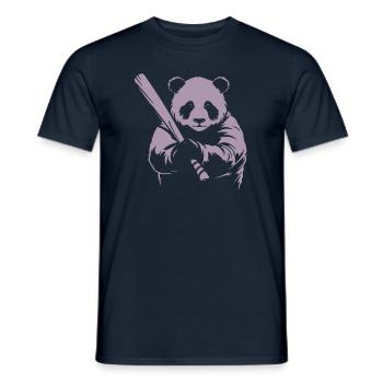 Minimalistische Panda Baseballspieler Silhouette - - Männer T-Shirt - Navy - Vorne - AI Model Male 178 light (178cm)