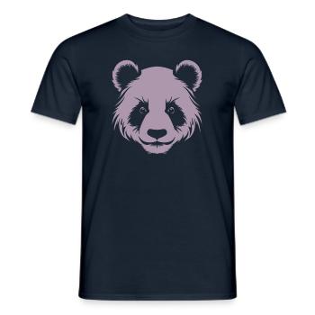 Portrait de tête de silhouette de panda - T-shirt homme - marine - Devant - AI Model Male 178 light (178cm)