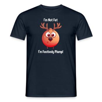 Renne festif « Je ne suis pas gros » - Noël - T-shirt homme - marine - Devant - AI Model Male 178 light (178cm)