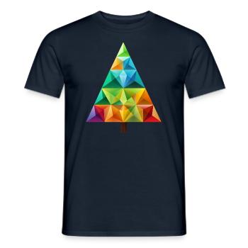 Colorful Festive Magic: Rainbow Christmas Tree - Men's T-Shirt - navy - Front - AI Model Male 178 light (178cm)