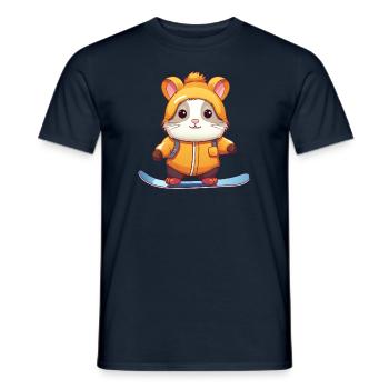 Les hamsters comme snowboarders dans les sports d’hiver - T-shirt homme - marine - Devant - AI Model Male 178 light (178cm)