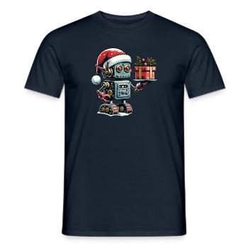Weihnachtsroboter - Geschenke für Santa Claus - Männer T-Shirt - Navy - Vorne - AI Model Male 178 light (178cm)