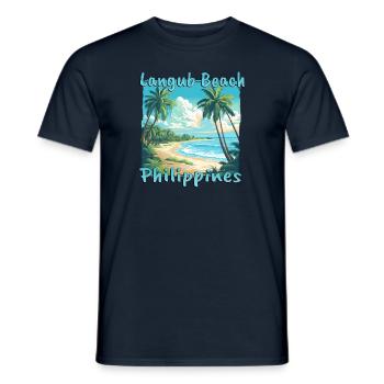 Langub Beach, Philippines - Grunge style for the - Men's T-Shirt - navy - Front - AI Model Male 178 light (178cm)