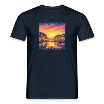 Hoi An, Vietnam - Hafenromantik bei lila - Männer T-Shirt - Navy - Vorne - AI Model Male 178 light (178cm)
