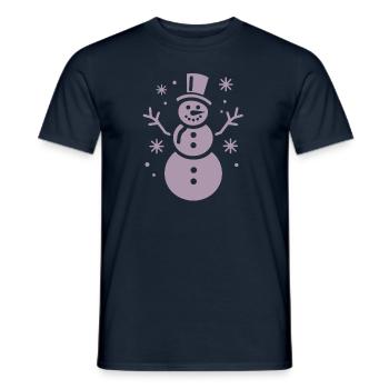 Snowman Silhouette Minimalist - Men's T-Shirt - navy - Front - AI Model Male 178 light (178cm)