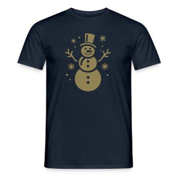 Snowman Silhouette Minimalist - Men's T-Shirt - navy - Front - AI Model Male 178 light (178cm)