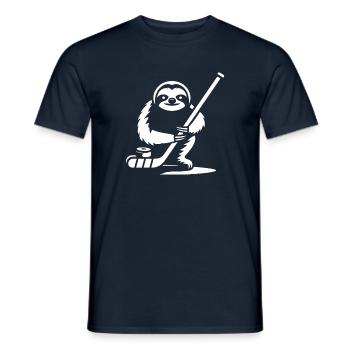 Faultier Eishockey Silhouette - Männer T-Shirt - Navy - Vorne - AI Model Male 178 light (178cm)