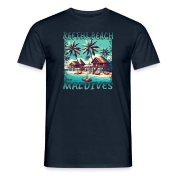 Maldives Reethi Beach Grunge Loisirs - T-shirt homme - marine - Devant - AI Model Male 178 light (178cm)