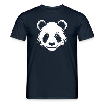 Portrait de tête de silhouette de panda - T-shirt homme - marine - Devant - AI Model Male 178 light (178cm)