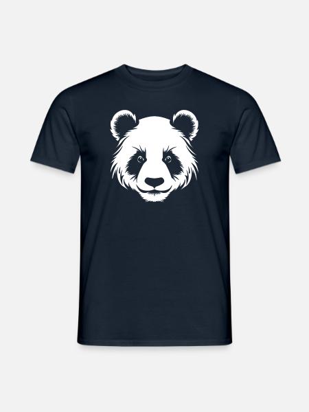 Panda Silhouette Head Portrait - Men's T-Shirt - navy