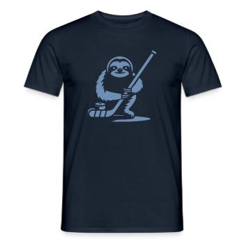 Faultier Eishockey Silhouette - Männer T-Shirt - Navy - Vorne - AI Model Male 178 light (178cm)