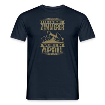Zimmerer Geburtstag April - Männer T-Shirt - Navy - Vorne - AI Model Male 178 light (178cm)