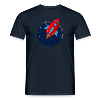 Die rote Rakete fliegt ins All - Männer T-Shirt - Navy - Vorne - AI Model Male 178 light (178cm)