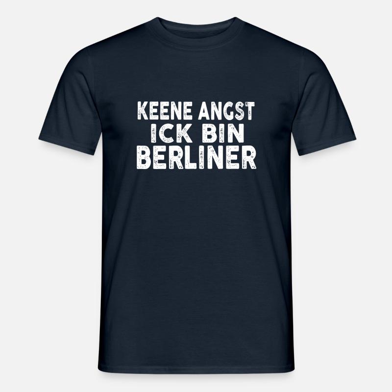Keene Angst Ick bin Berliner - Männer T-Shirt - Navy