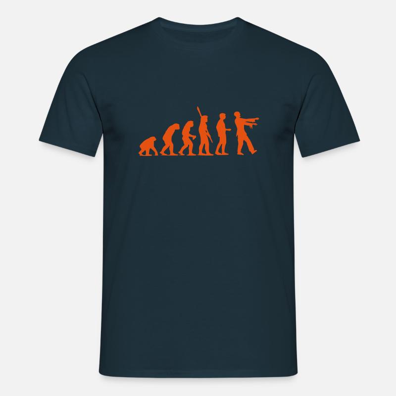 Zombie Evolution (einfarbig) - Männer T-Shirt - Navy