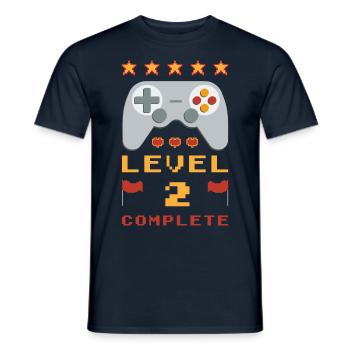 2e anniversaire Niveau 2 Terminé - T-shirt homme - marine - Devant - AI Model Male 178 light (178cm)