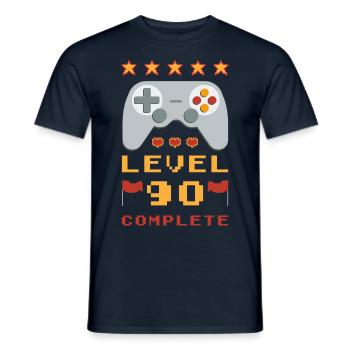 90th Birthday Level 90 Complete - Men's T-Shirt - navy - Front - AI Model Male 178 light (178cm)